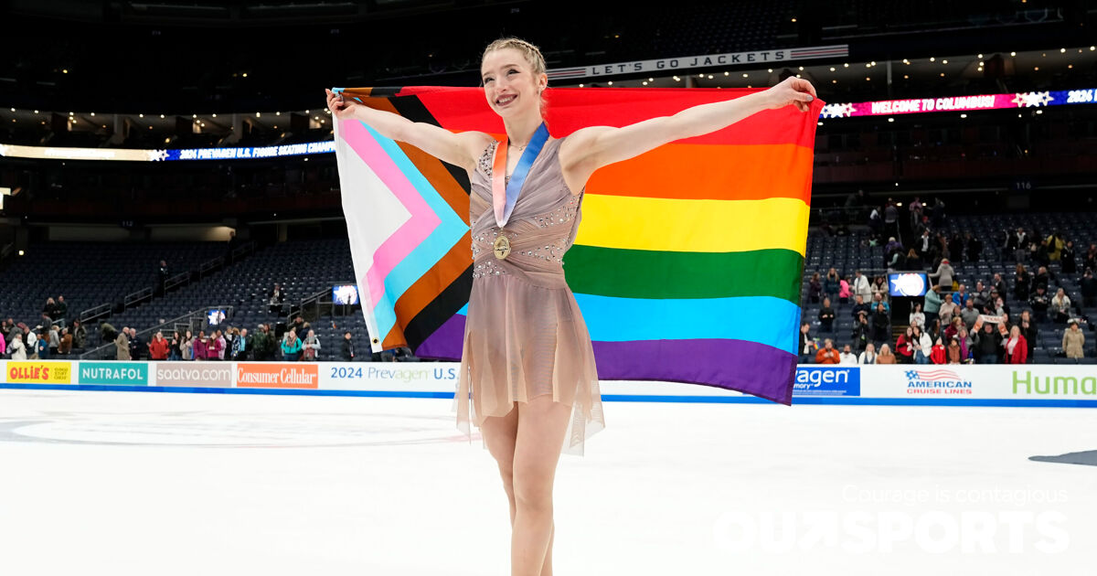 Out skater Amber Glenn wins U.S. figure skating title, poses with ...