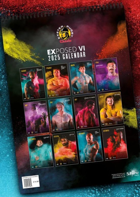 Shirtless men on a calendar